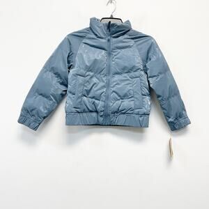 Art Class Girls' Solid Puffer Jacket Blue Size Medium